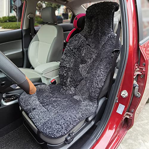 Champlus Sheepskin Seat Cover Genuine Australian Lambskin Curly Wool Black A421170
