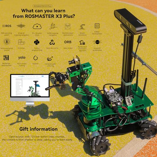 Yahboom ROS Robotic Kit for Jetson Orin Nano 16GB with 6DOF Robot Arm H17333