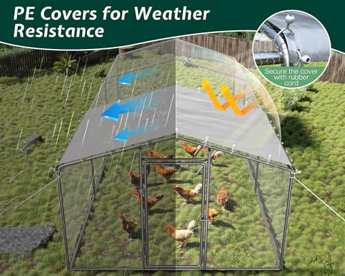 Jocisland Large Walk-in Chicken Coop with Dome Roof and Wire Mesh M784