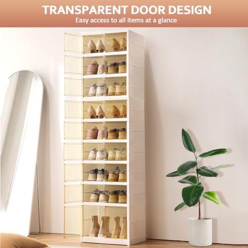 Portable Shoe Rack Organizer 6 Tier Foldable Shoe Cabinet with Doors R778865