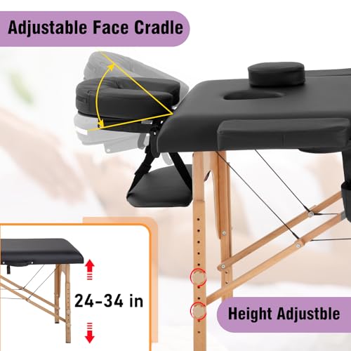 BestMassage Portable Massage Table 28 inch Folding Spa Bed with Bag X618857