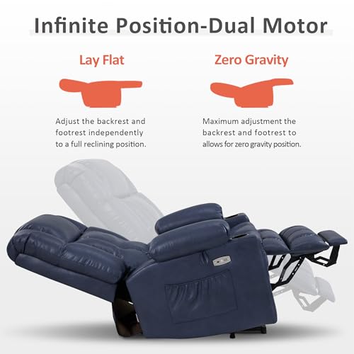 MCombo Dual Motor Power Lift Recliner Chair for Elderly with Heat and Massage, Black E570141