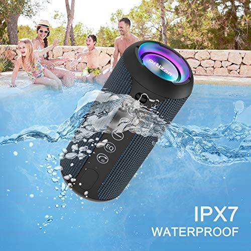 Ortizan Portable Bluetooth Speaker IPX7 Waterproof 24W Loud Sound, Black J77282