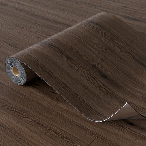 Oxdigi Peel and Stick Vinyl Flooring Roll 23"x393" Waterproof Wood Plank U1250