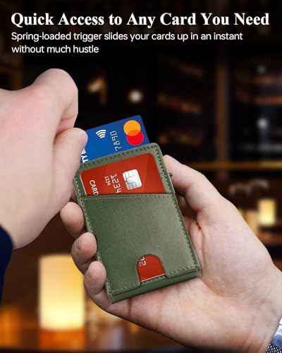 Slim Wallet Pop Up Card Holder for Men with RFID Blocking L945