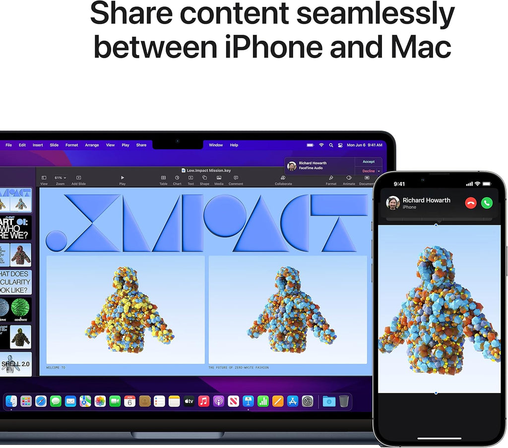Apple MacBook Air 13-inch M2 Chip 16GB RAM 512GB SSD Midnight (Renewed) D5585