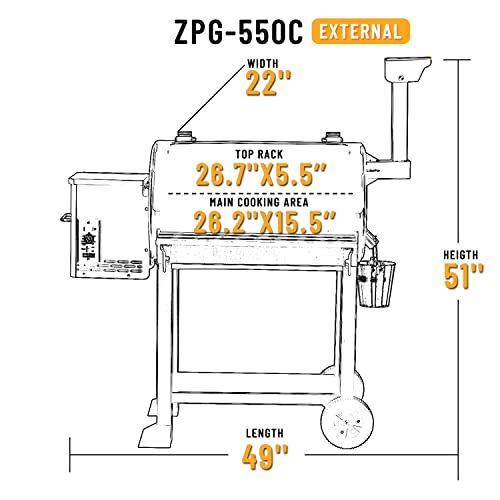 Z GRILLS Pellet Grill Smoker with PID 2.0 Controller, 697 sq in Cooking Area, Bronze H471894