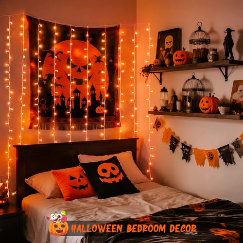 JMEXSUSS 300 LED Remote Control Christmas Curtain Lights, Warm White V64841