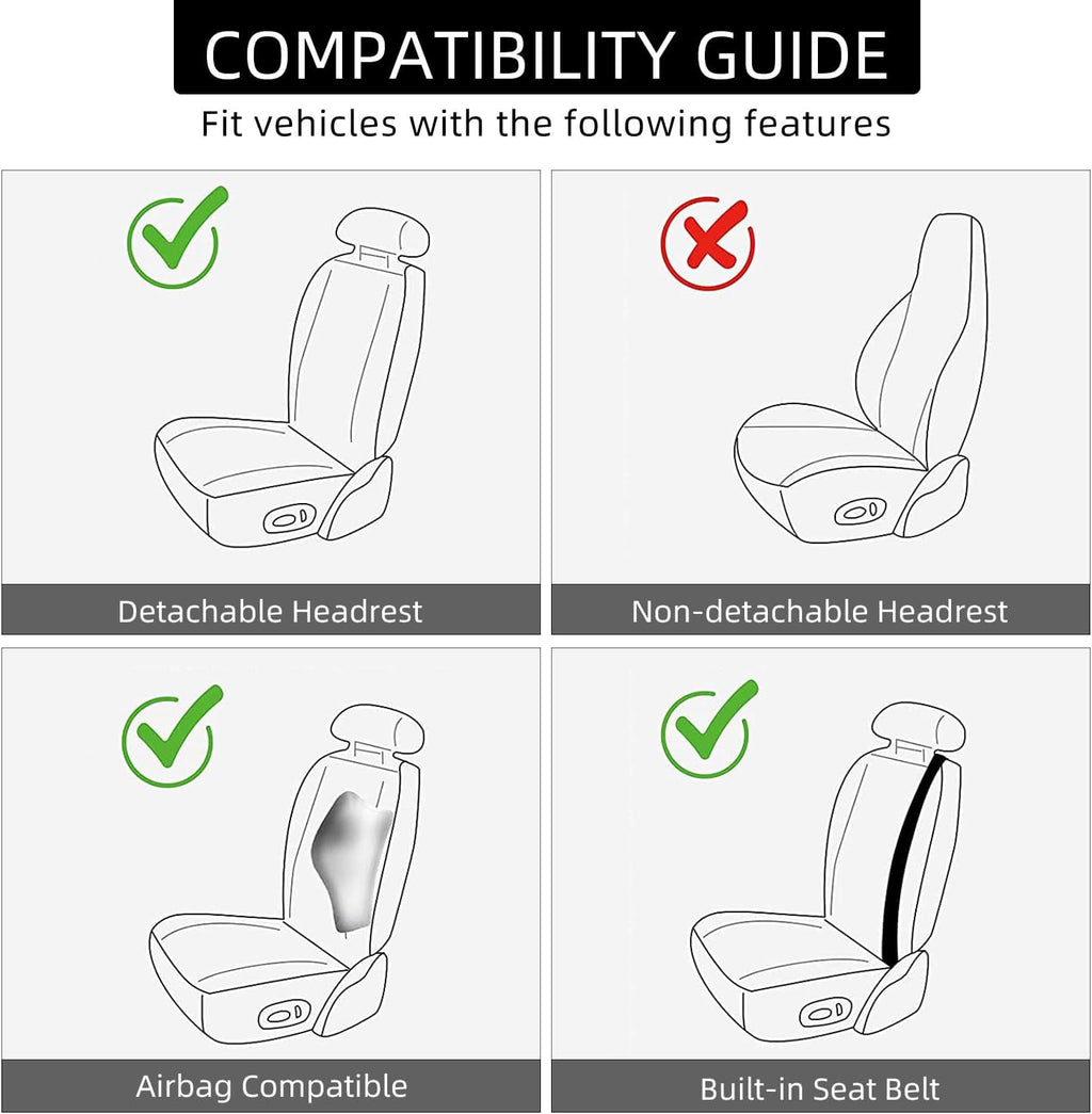 2 Pack Short Plush Sheepskin Car Front Seat Cover Set with Steering Wheel Cover and Seat Belt Pad, White L102223