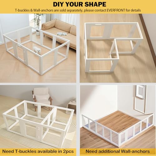 Clear Acrylic Dog Playpen for Small & Medium Pets, 30.3" Height, 10 Panels E1222