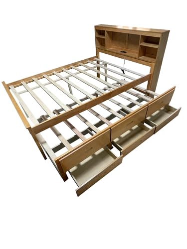 Queen Size Murphy Bed with Desk & Charging Station, White K505073