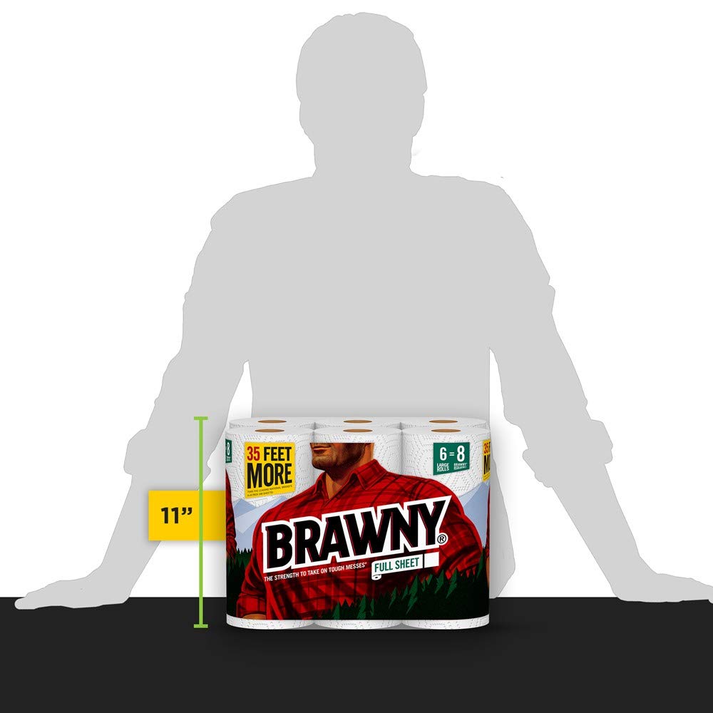 Brawny Paper Towels, 6 Large Rolls, Full Sheet R62853