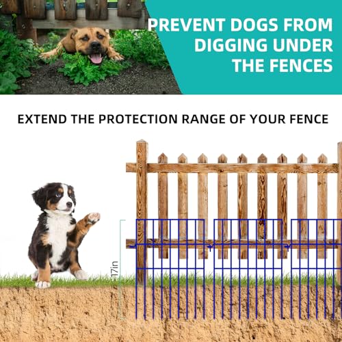 Animal Barrier Fence, 25 Panels, 17in x 27ft, Rustproof Metal Garden Fence G247