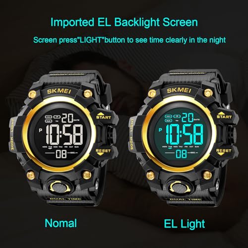 Gosasa Men's Large Face Digital Sports Watch Waterproof Military Wrist Watch U6228
