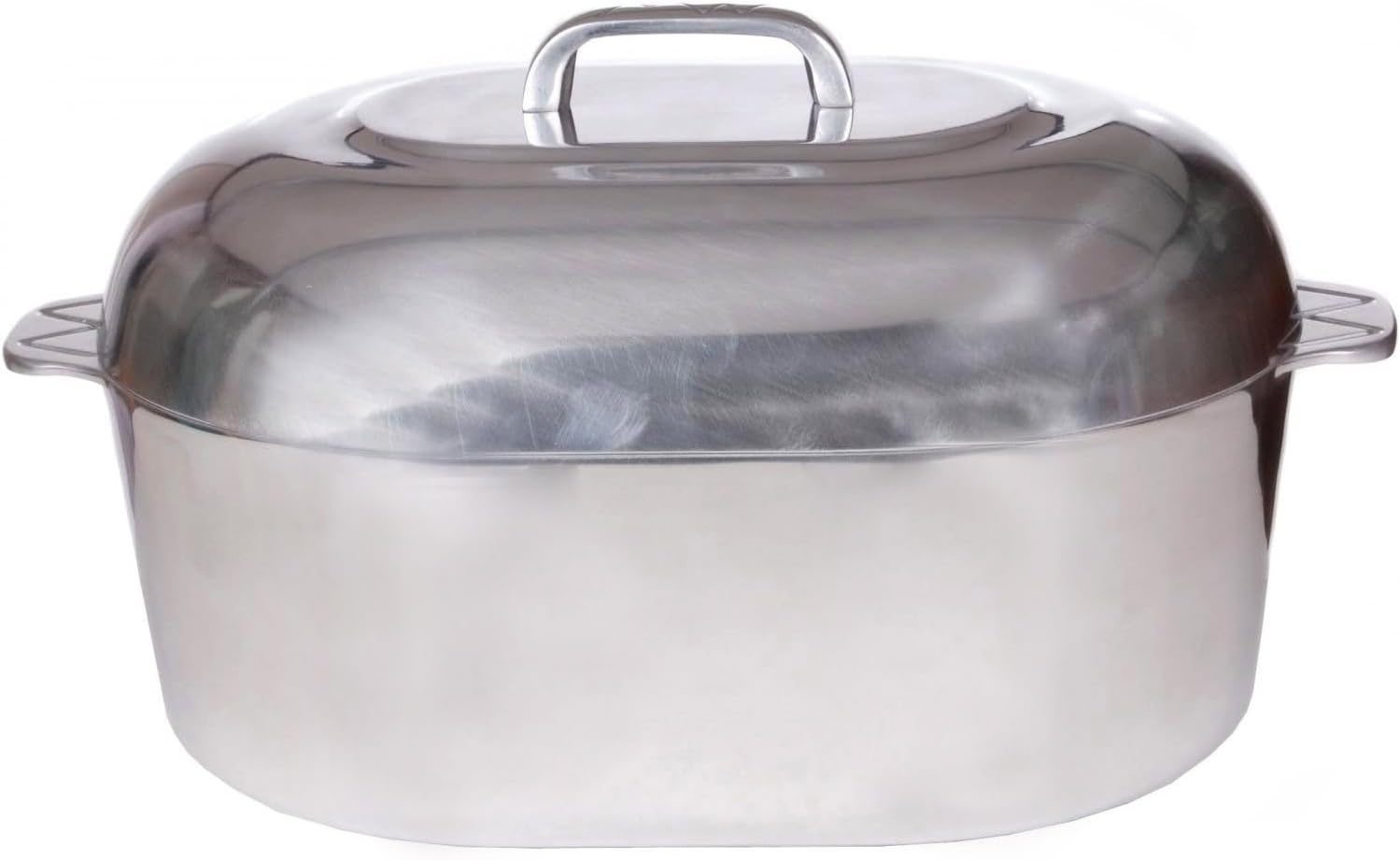 Cajun Cookware Aluminum Roaster Pan with Lid - 15-inch Roasting Pot - Easy to Clean Oval Cookware