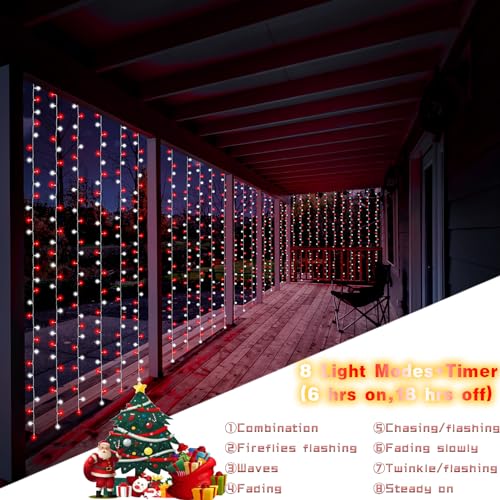 Smart Curtain Lights 400 LED Plug in with App & Remote V800