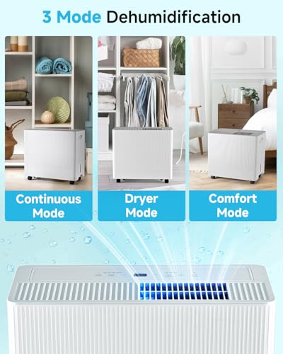 52 Pints Dehumidifier for Home, 4500 Sq.Ft Energy Star with Drain Hose B319825