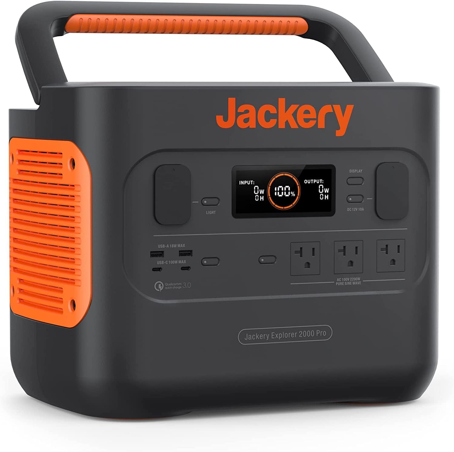 Jackery Explorer 2000 PRO Portable Power Station, 2160Wh Capacity with 3x120V/2200W AC Outlets, Solar Mobile Lithium Battery Pack for Outdoor RV Camping Emergency (Renewed)