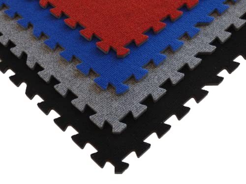 Square Brands - Interlocking Foam Floor Carpet Tiles - 24" x 24" x 3/8" Gray - Puzzle Flooring Rug Tiles for Living Room - Soft EVA Foam Carpet Squares for Home, Classroom