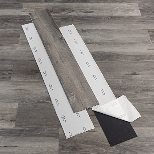 Self Adhesive Vinyl Flooring Planks Wood Effect Waterproof Grey 36pcs U963416
