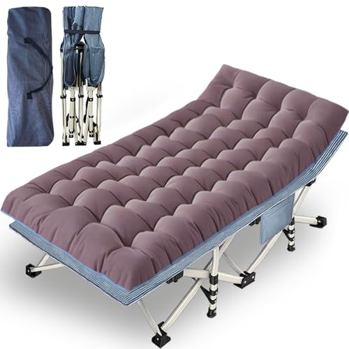XXL Camping Cot for Adults with Mattress Heavy Duty Folding Bed with Carry Bag H5280