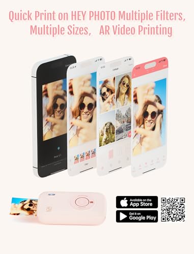 HPRT CP2100 Portable Mini Photo Printer for iPhone Smartphone Bluetooth (Pink) O272430