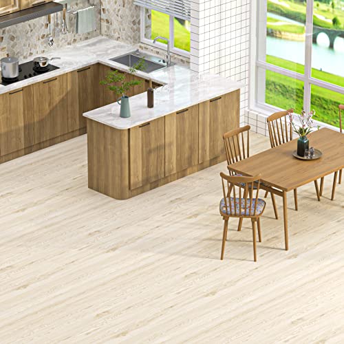 Oxdigi Peel and Stick Vinyl Flooring Roll 23"x393" Waterproof Wood Plank U1250