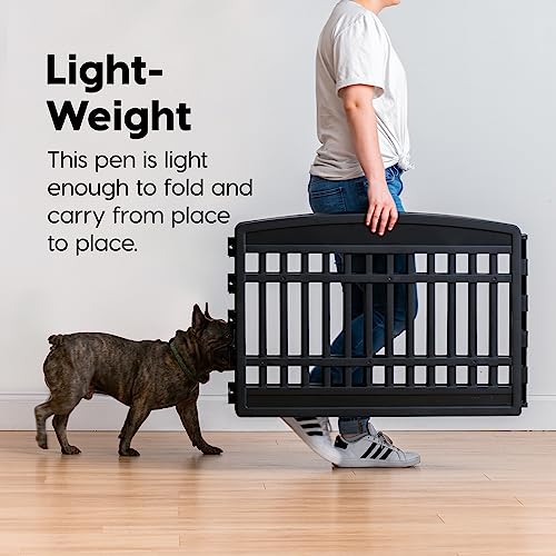 IRIS USA 24" 8-Panel Dog Playpen for Puppies & Small Dogs, White X20638