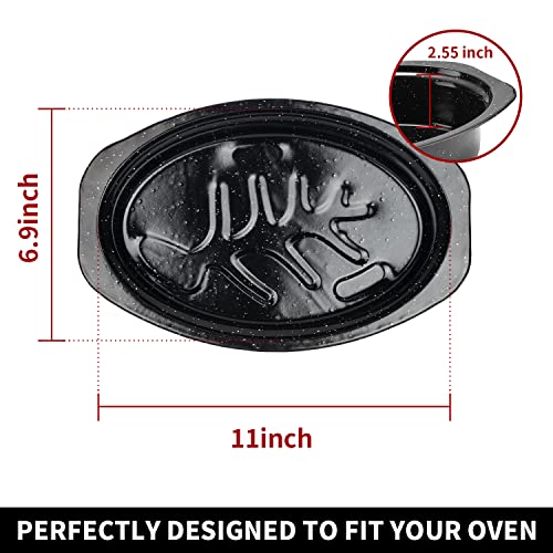 13Inch Enameled Steel Oval Roaster Pan with Lid U707167