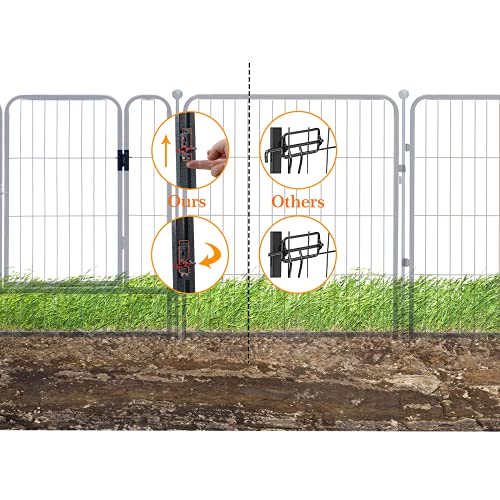Dog Playpen 32 Inch Heavy Duty Folding Indoor Outdoor Pet Exercise Fence with Door for Large Medium Dogs H857