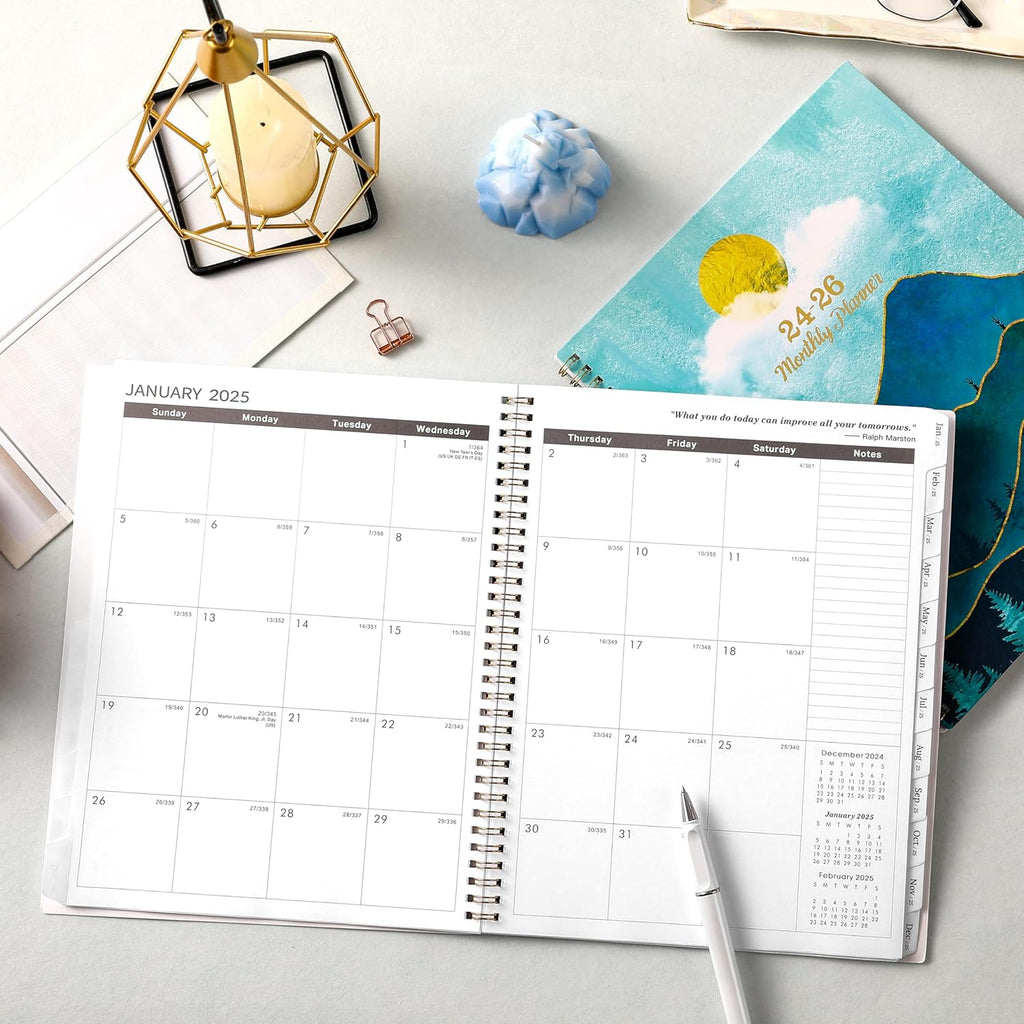 2024-2026 Monthly Planner 9" x 11" with Flexible Cover R965