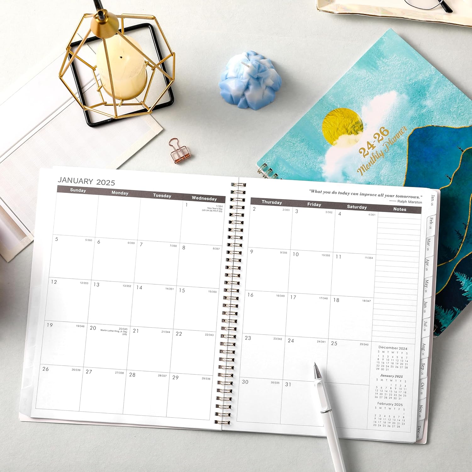 2024-2026 Monthly Planner 9" x 11" with Flexible Cover R965
