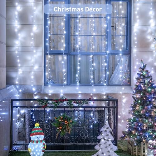 JMEXSUSS 300 LED Remote Control Christmas Curtain Lights, Warm White V64841