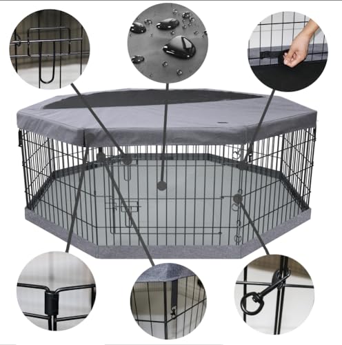 PETIME Foldable Metal Dog Exercise Pen 8 Panel with Bottom Pad C444