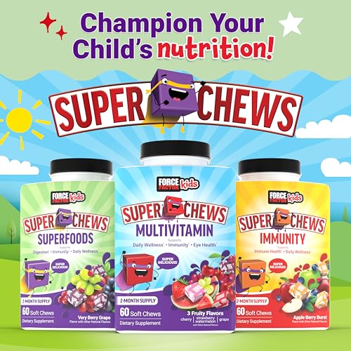 FORCE FACTOR Kids Multivitamin Super Chews, 60 Soft Chews P875