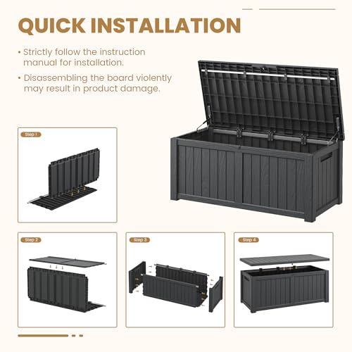 NUNU LAB 31 Gallon Outdoor Storage Box Waterproof Lockable Lid I8083