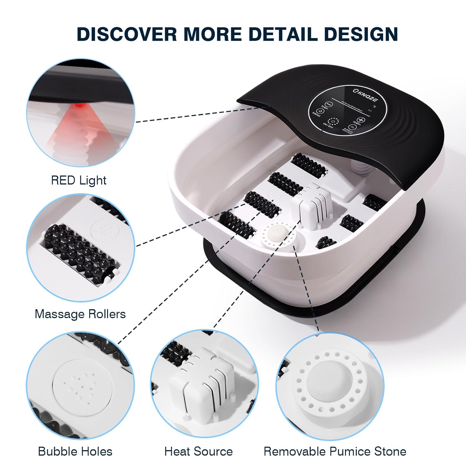 Foot Spa Massager with Heat, Bubbles and Touch Screen T787