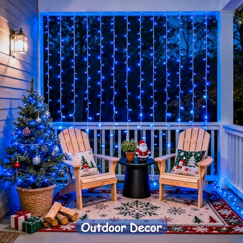 JMEXSUSS 300 LED Remote Control Christmas Curtain Lights, Warm White V64841