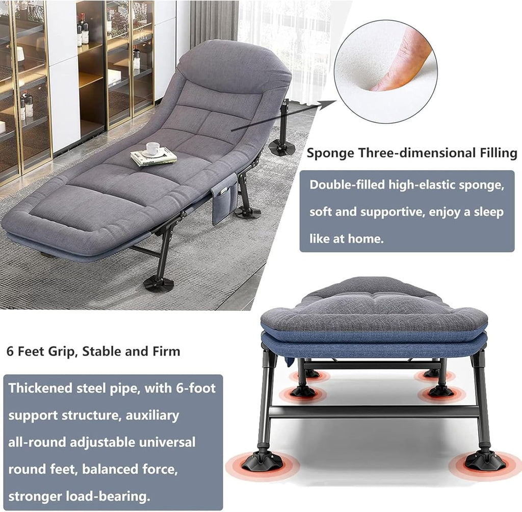 Heavy Duty Folding Camping Cot with Mattress for Adults Q521937