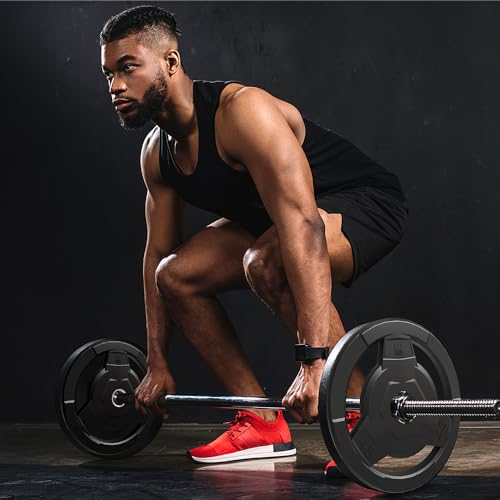 Rubber Coated Olympic Weight Plate 2-Inch for Barbell Strength Training D573330