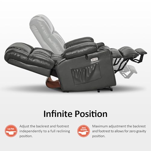 MCombo Dual Motor Power Lift Recliner Chair for Elderly with Heat and Massage, Black E570141
