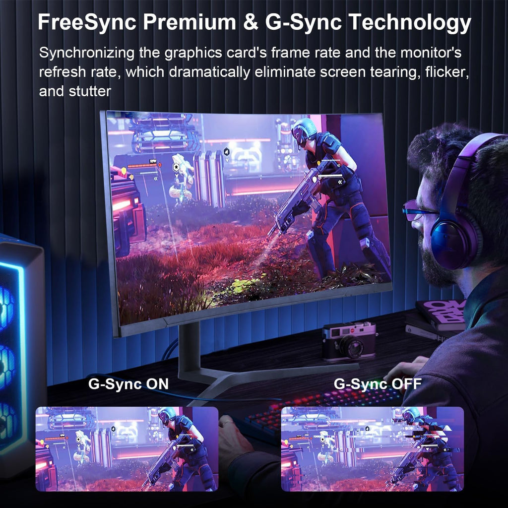 34" Curved WQHD 3440×1440 Gaming Monitor 165Hz 1ms HDR 10 Q254