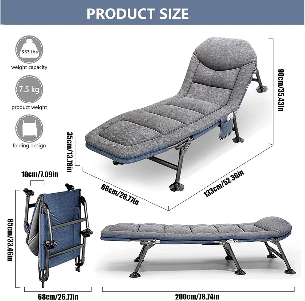 Heavy Duty Folding Camping Cot with Mattress for Adults Q521937