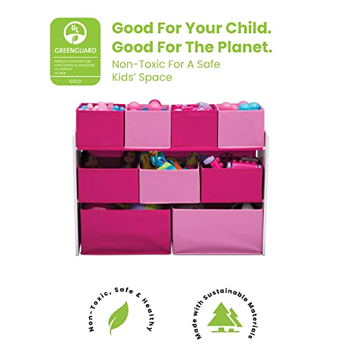 Delta Children Deluxe Multi-Bin Toy Organizer, White/Pink B11718