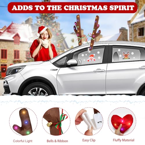 Rudolph Car Decoration Kit with LED Lights and Antlers for Christmas Z289806