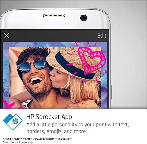 HP Sprocket Portable Color Photo Printer 2x3" Sticky-Backed Paper - Black N661