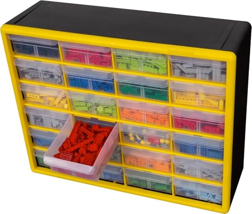 Akro-Mils 24-Drawer Plastic Storage Cabinet, Black I624065