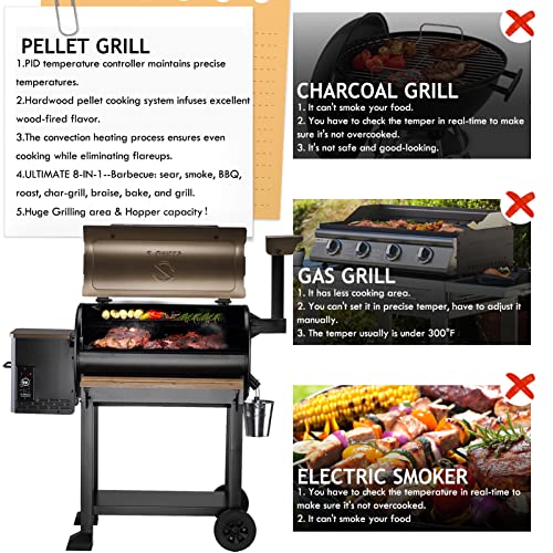 Z GRILLS Pellet Grill Smoker with PID 2.0 Controller, 697 sq in Cooking Area, Bronze H471894