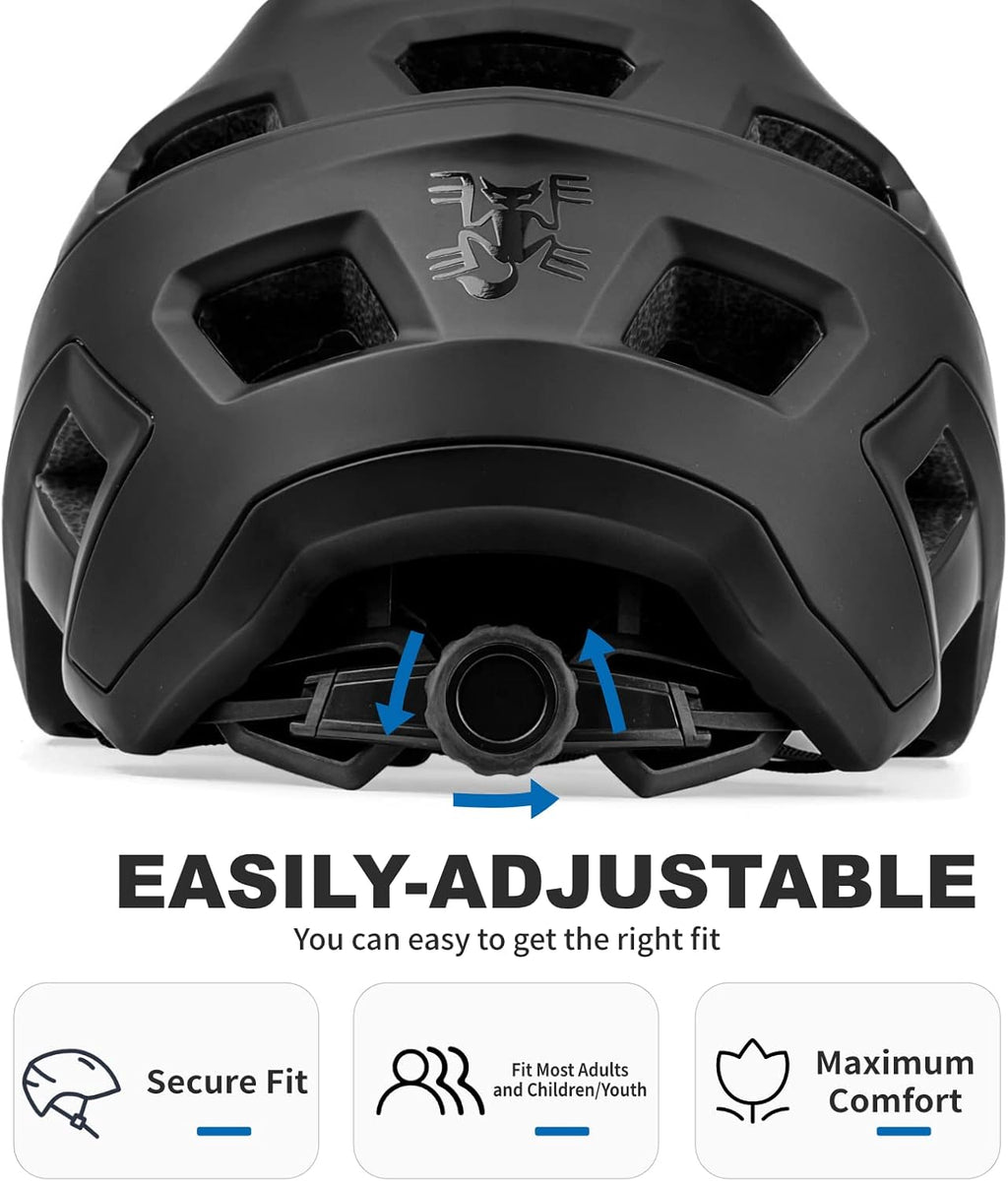 BATFOX Bike Helmet for Men Women Adults MTB Cycling Black L W9516