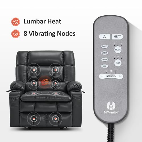 MCombo Dual Motor Power Lift Recliner Chair for Elderly with Heat and Massage, Black E570141